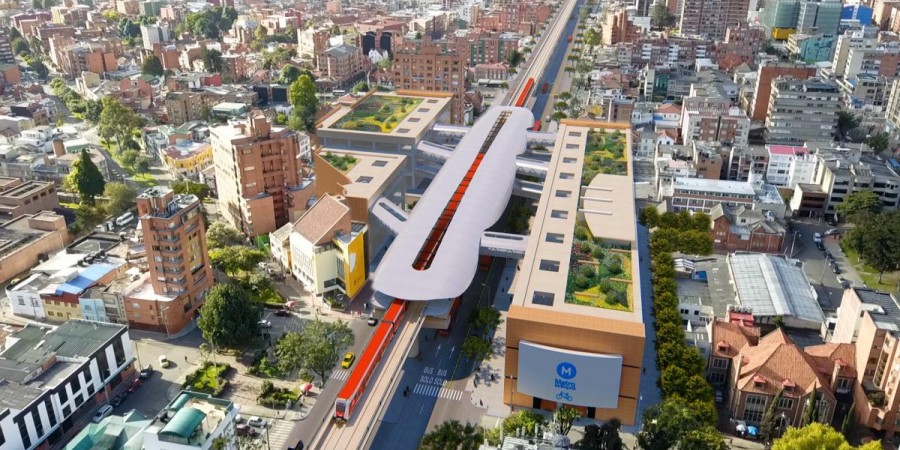 Render estación primera línea Metro de Bogotá